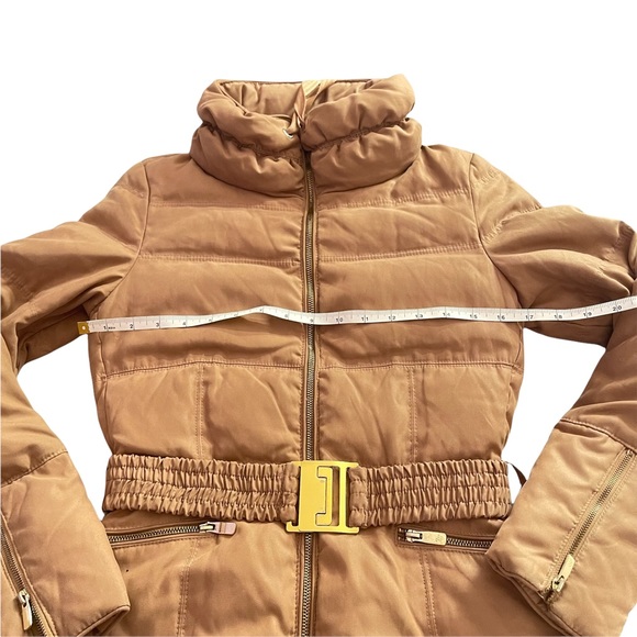 Zara Woman Beige Camel Down Belted Puffer Jacket Coat Size XS - Picture 11 of 17